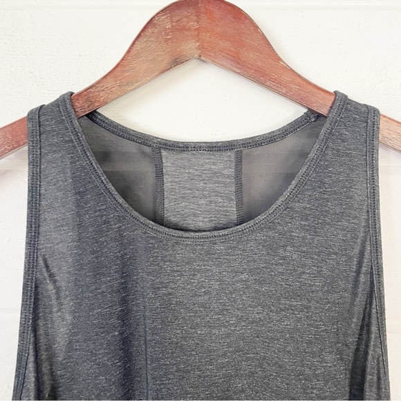 All in Motion Women's Heather Black Run Tank Top with Mesh Back Reflective Med - Picture 3 of 9